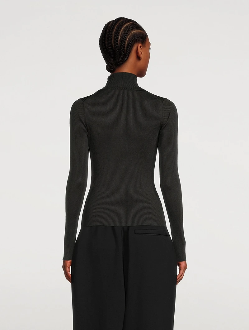 Ribbed Turtleneck Top