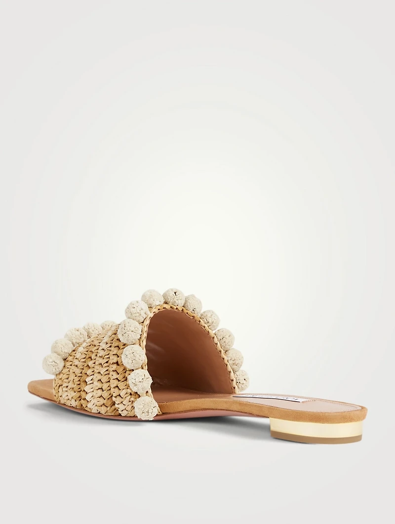 Woven Raffia Slide Sandals