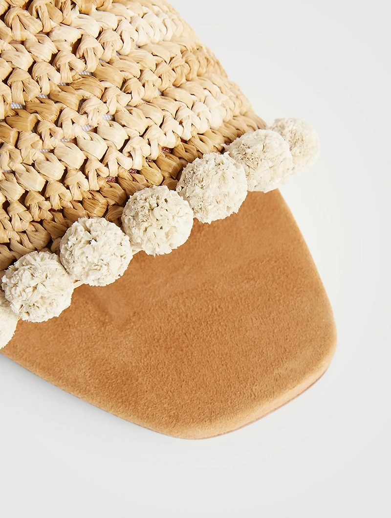 Woven Raffia Slide Sandals