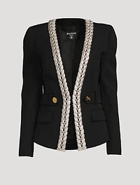 Wool Blazer With Chain Trim