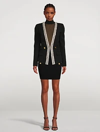 Wool Blazer With Chain Trim