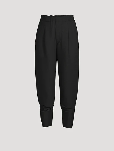 Pinstripe Knit Tapered Pants