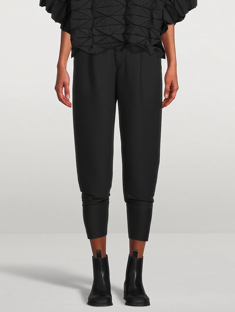 Pinstripe Knit Tapered Pants