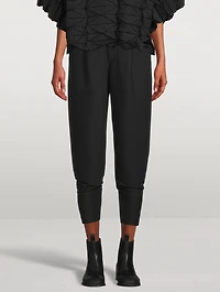 Pinstripe Knit Tapered Pants