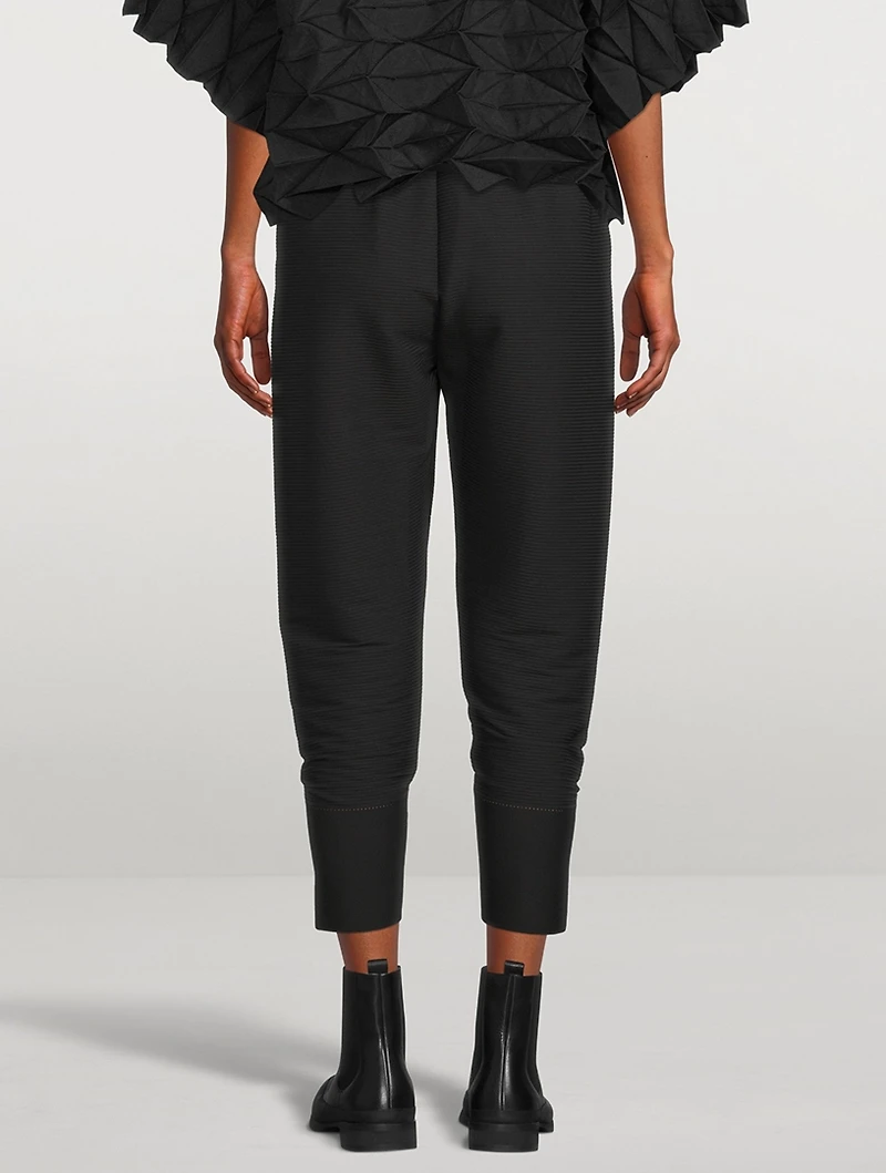 Pinstripe Knit Tapered Pants