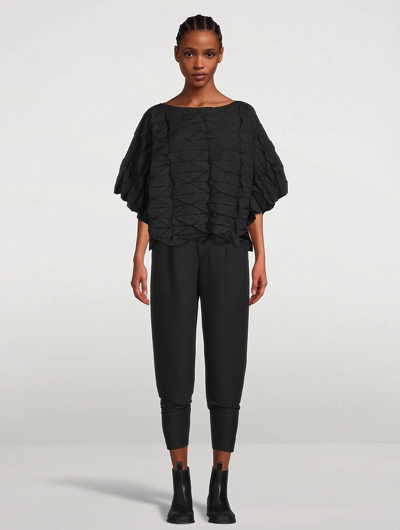 Pinstripe Knit Tapered Pants