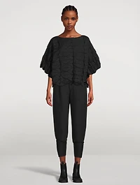 Pinstripe Knit Tapered Pants