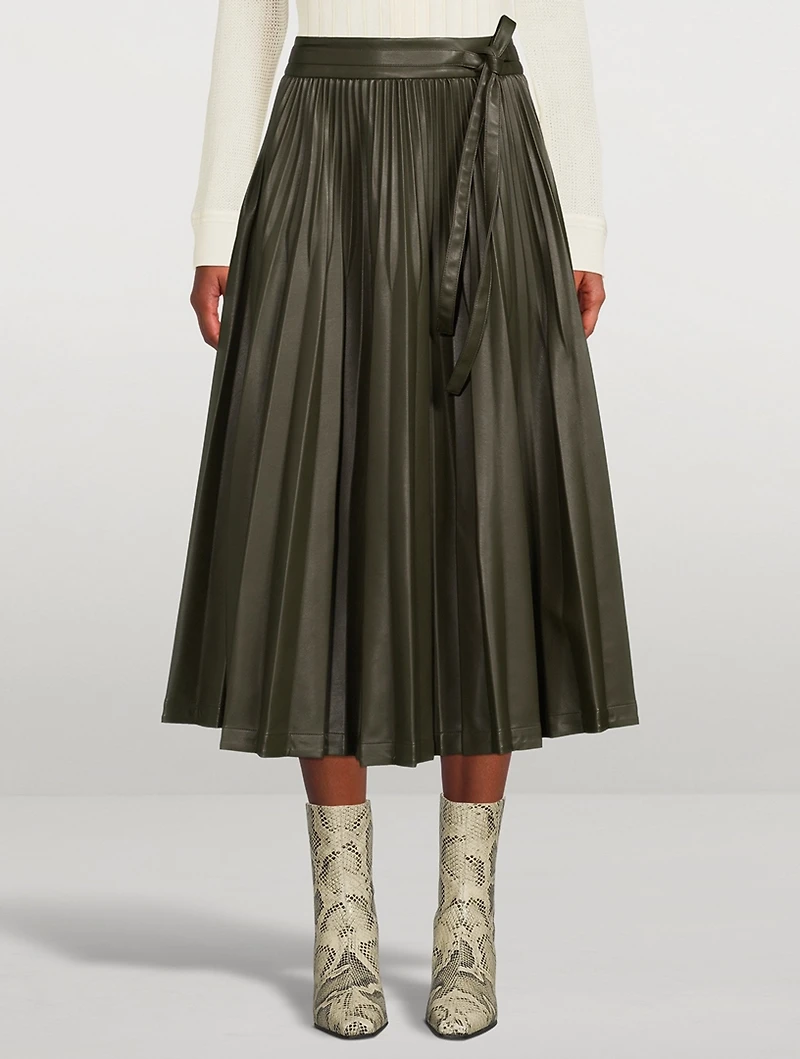 Sunburst Pleated Midi Skirt