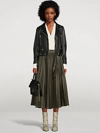 Sunburst Pleated Midi Skirt