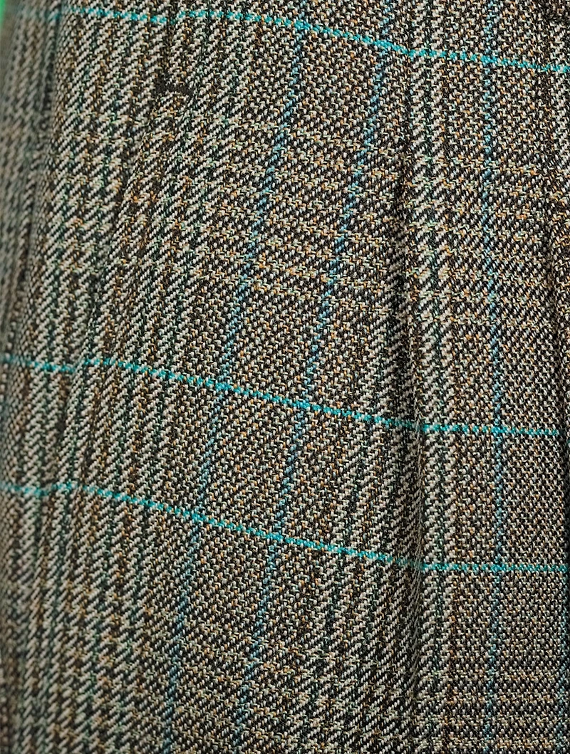 Pleated Trousers Check Print