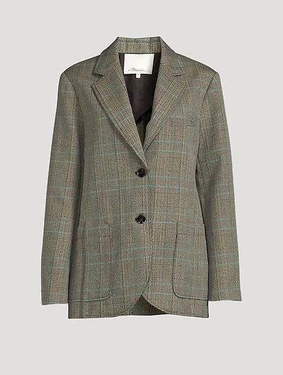 Slit Blazer Check Print