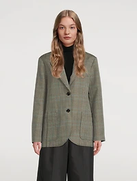 Slit Blazer Check Print