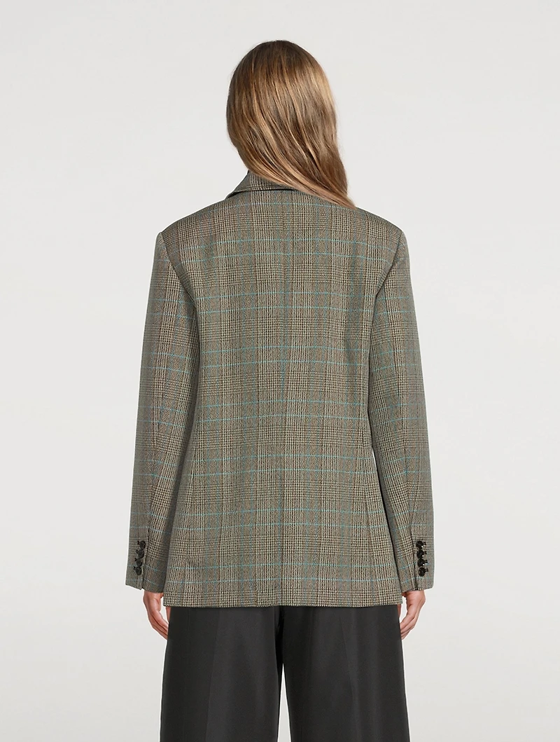 Slit Blazer Check Print