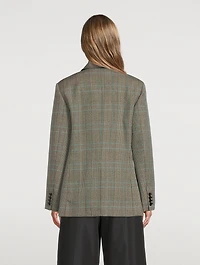 Slit Blazer Check Print