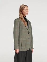 Slit Blazer Check Print