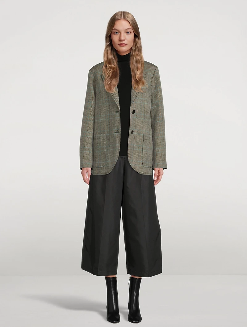 Slit Blazer Check Print