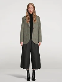Slit Blazer Check Print