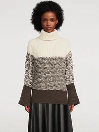 Colourblock Wool Turtleneck Sweater