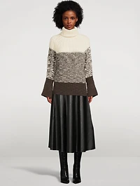 Colourblock Wool Turtleneck Sweater
