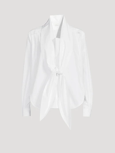 Cotton Poplin Tie-Front Shirt