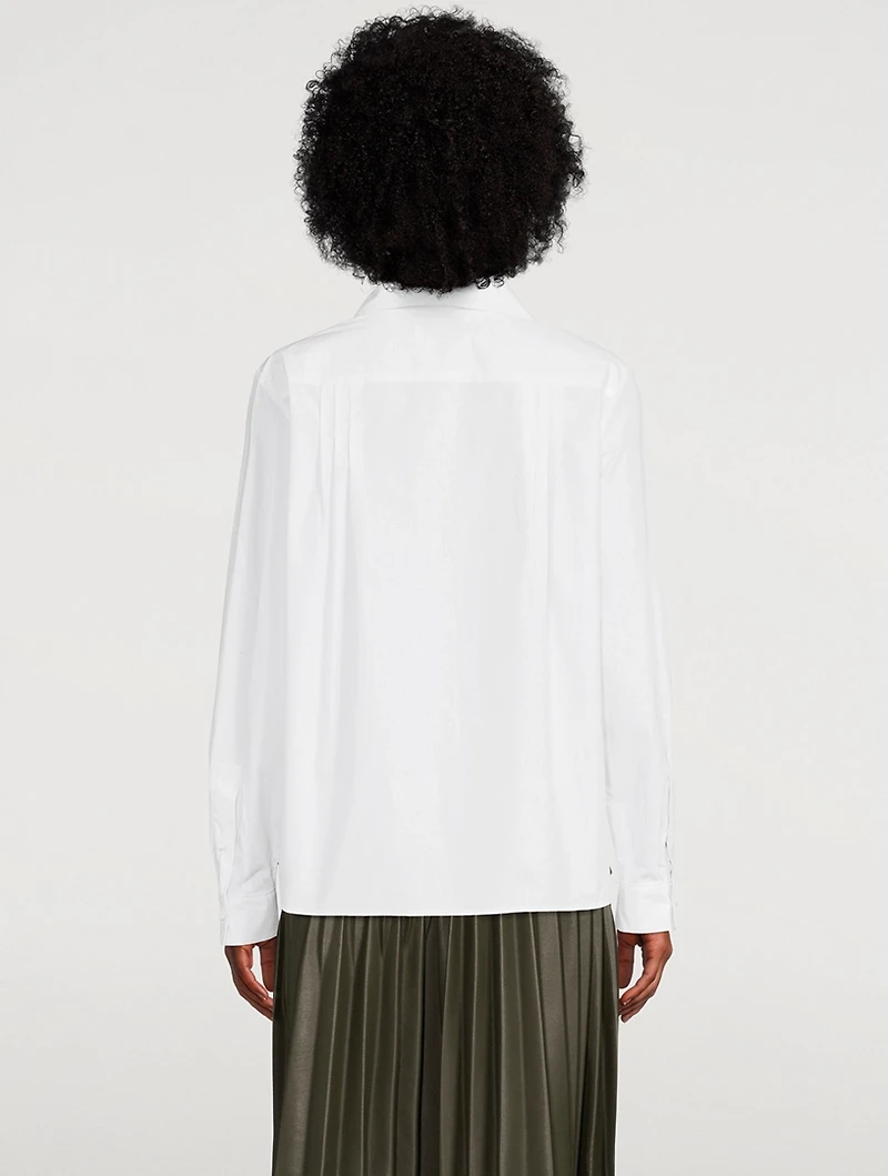 Cotton Poplin Tie-Front Shirt