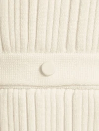 Ribbed Merino Wool Sleeveless Sweater With Detachable Hem