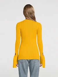 Merino Wool Sweater With Tie Cuffs