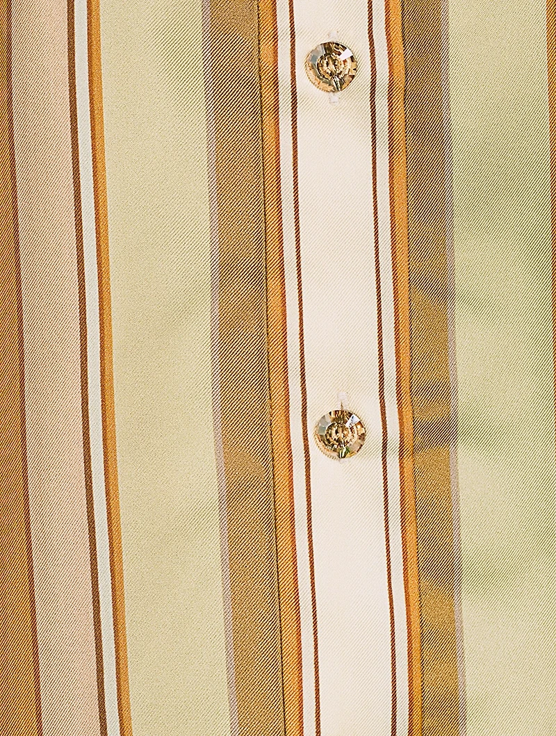 Temp Silk Poet Shirt Stripe Print