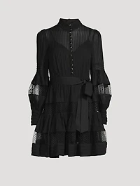 Spliced Mesh Mini Dress