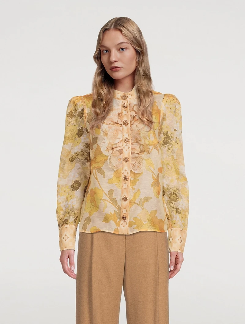 Tempo Scallop Blouse Floral Print
