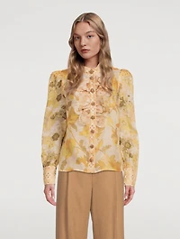 Tempo Scallop Blouse Floral Print