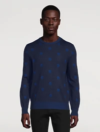 Wool Skull Jacquard Sweater