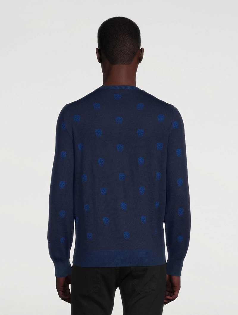 Wool Skull Jacquard Sweater