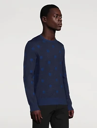 Wool Skull Jacquard Sweater