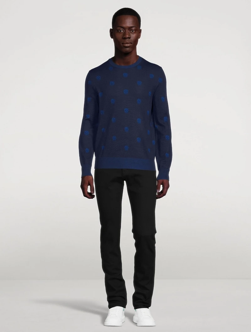 Wool Skull Jacquard Sweater