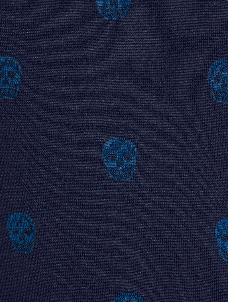 Wool Skull Jacquard Sweater