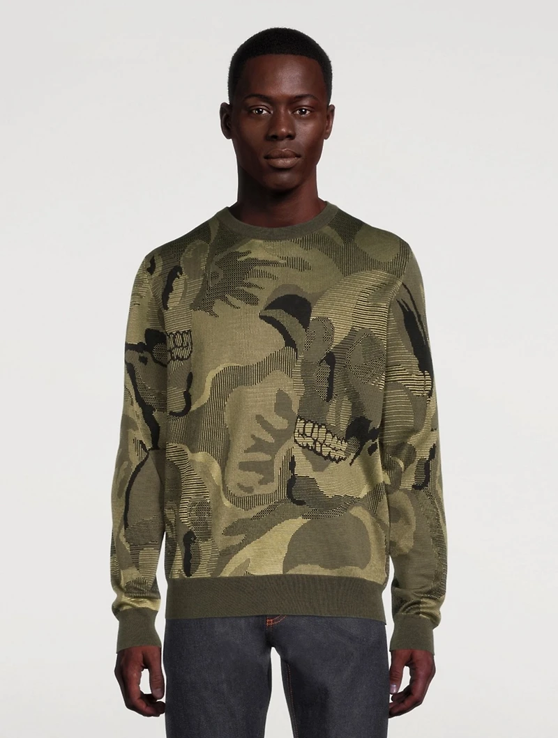 Skull Camouflage Jacquard Sweater