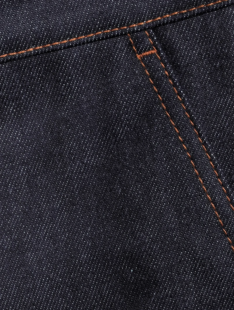 Contrast Stitch Straight-Leg Jeans