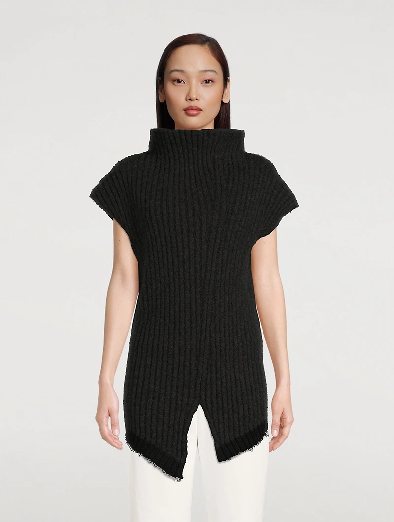 Damiano Ribbed Cap-Sleeve Sweater