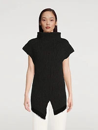Damiano Ribbed Cap-Sleeve Sweater