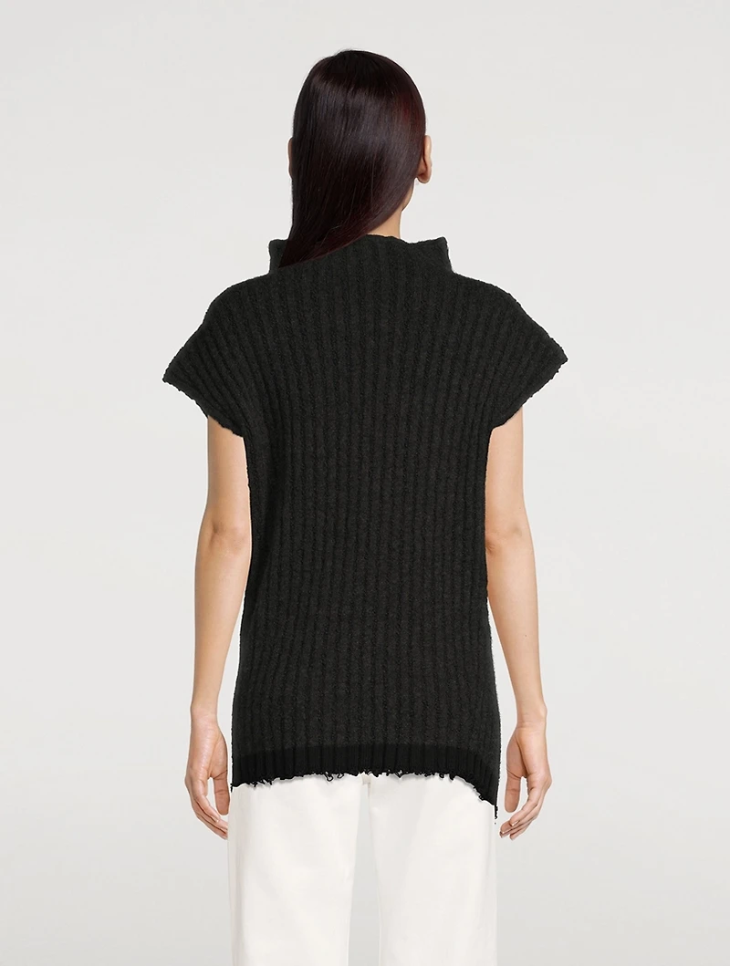 Damiano Ribbed Cap-Sleeve Sweater