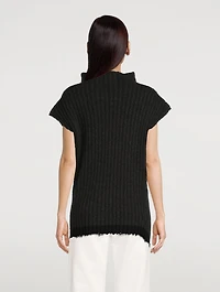 Damiano Ribbed Cap-Sleeve Sweater