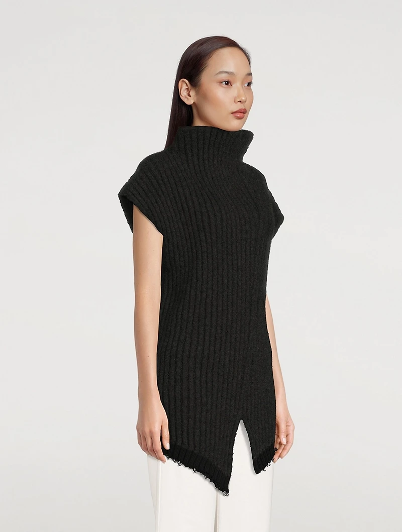 Damiano Ribbed Cap-Sleeve Sweater