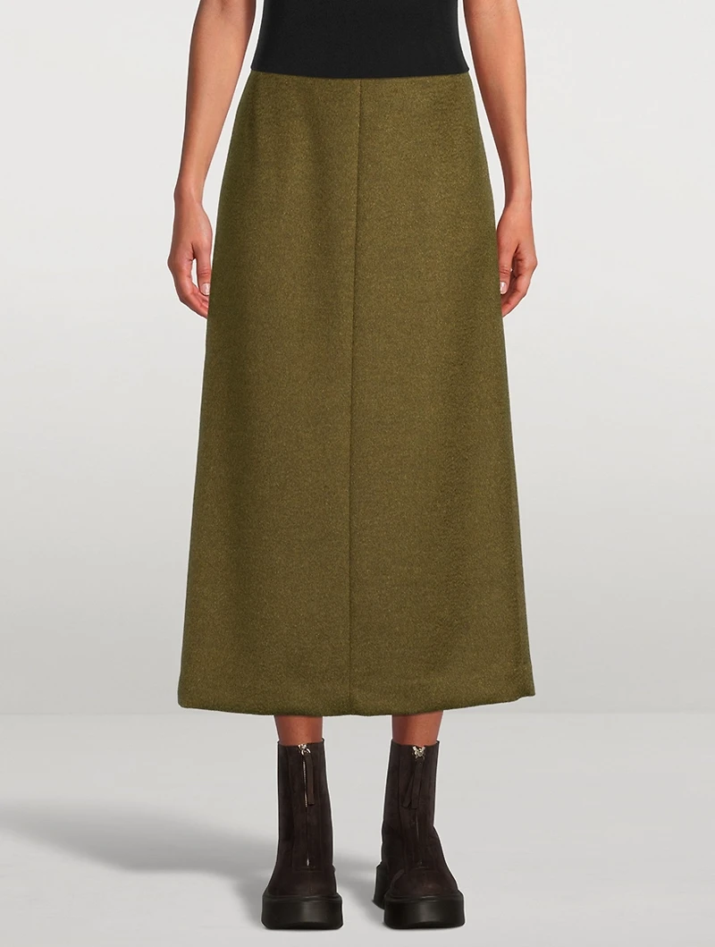 Luun Virgin Wool And Alpaca Midi Skirt