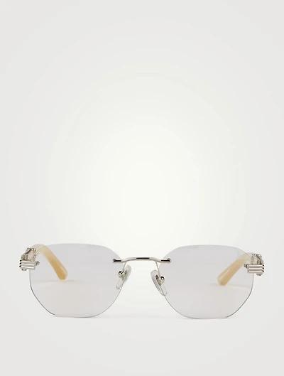 VF Buff Drill Mount Rectangular Clear Sunglasses