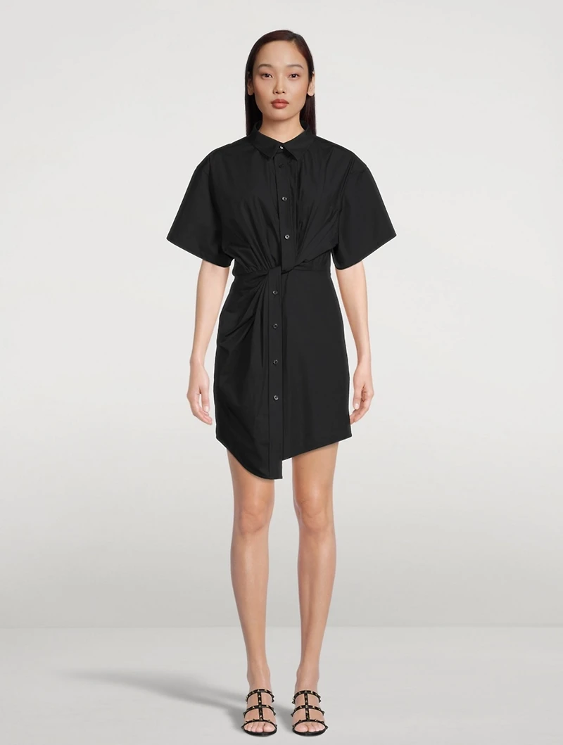 Twisted Placket Mini Dress