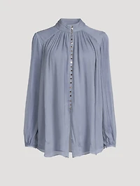 Kayla Balloon-Sleeve Blouse