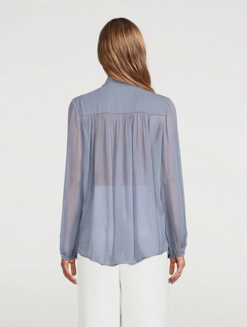 Kayla Balloon-Sleeve Blouse