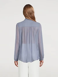 Kayla Balloon-Sleeve Blouse