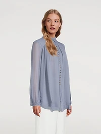 Kayla Balloon-Sleeve Blouse